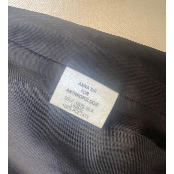 Y2K ANNA SUI for Anthropologie Strapless Floral Silk Dress Size 6 - Picture 6 of 6